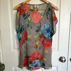 Sheer flowy floral top